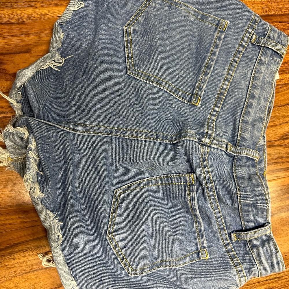 high waisted ripped jean shorts